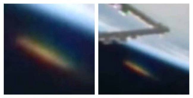 Необычное разноцветное НЛО на орбите Земли (видео)