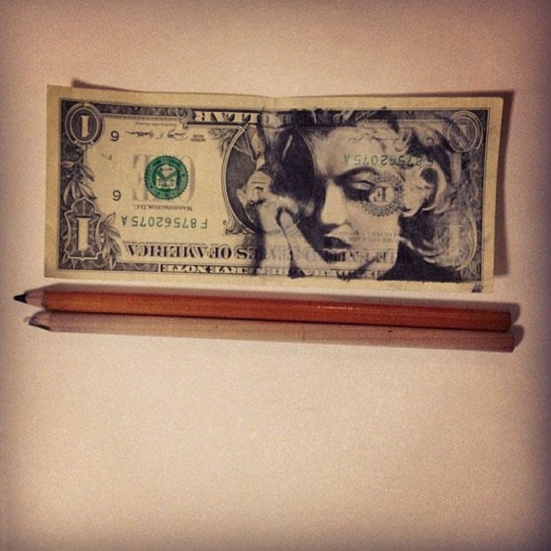 Красивые рисунки карандашом на американских долларах